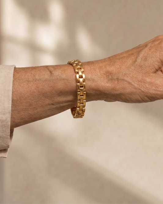 PULSERA ESLABONES CUADRADOS DORADA