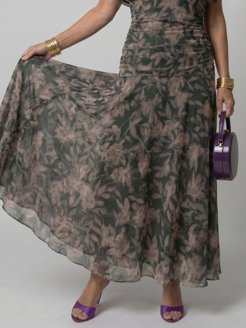 VALERIA | VESTIDO MIDI FLORAL CON HOMBROS DESCUBIERTOS
