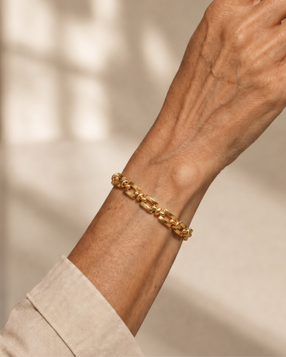 PULSERA CADENA ESLABONES DORADA