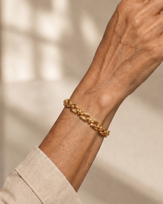 PULSERA CADENA ESLABONES DORADA