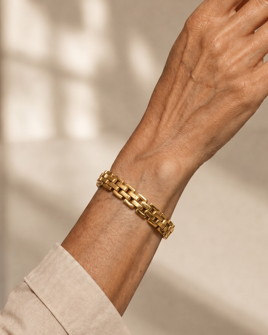 PULSERA ESLABONES CUADRADOS DORADA