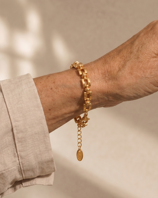 PULSERA CADENA ESLABONES DORADA