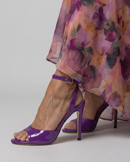 TACONES AGUJA CHAROL MORADO