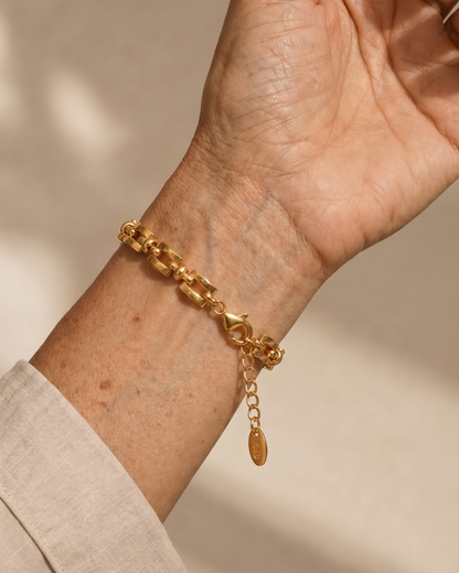 PULSERA CADENA ESLABONES DORADA