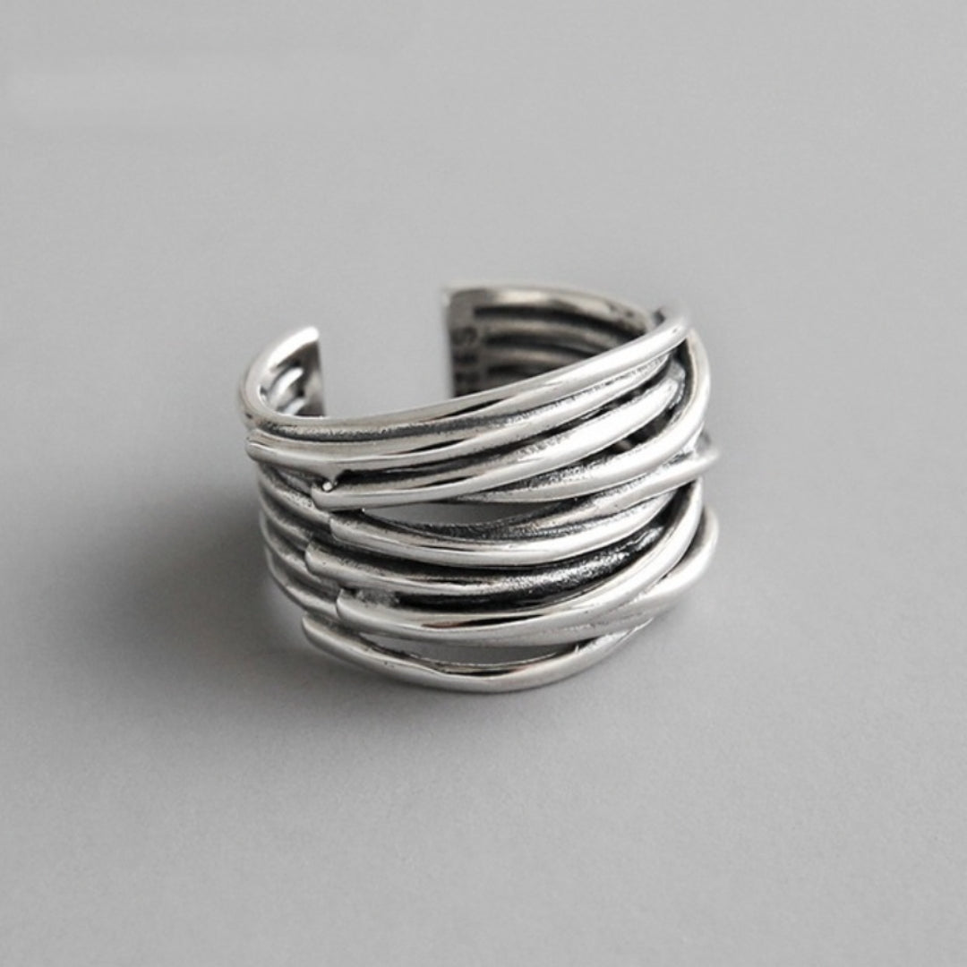 ANILLO PLATA MULTICAPA