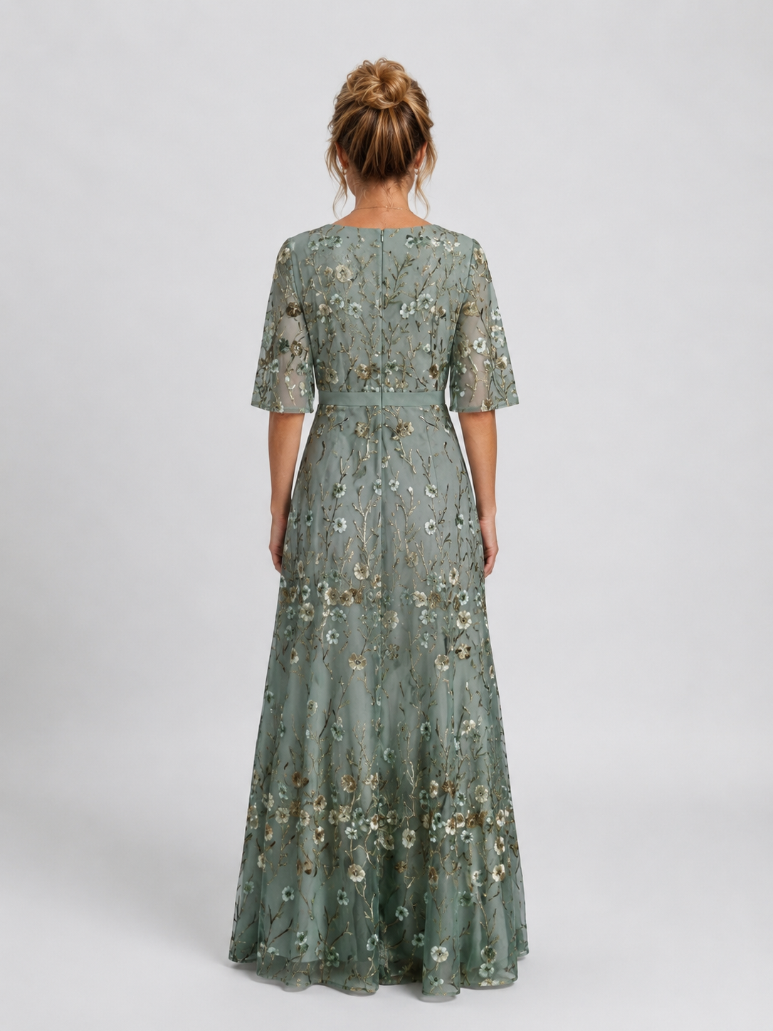 ÉLOISE | VESTIDO LARGO FLORAL CON MANGA MARIPOSA