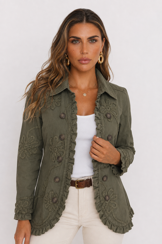 Ascensión | Chaqueta Bordada con Volantes