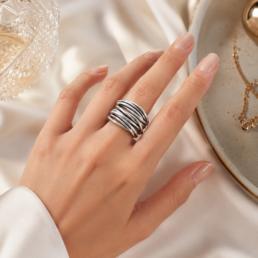 ANILLO PLATA MULTICAPA