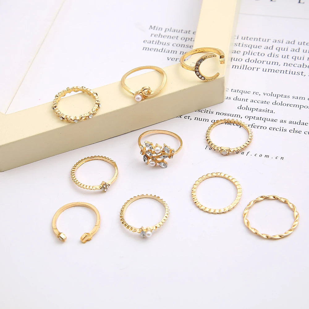 SET ANILLOS BOHO DORADOS
