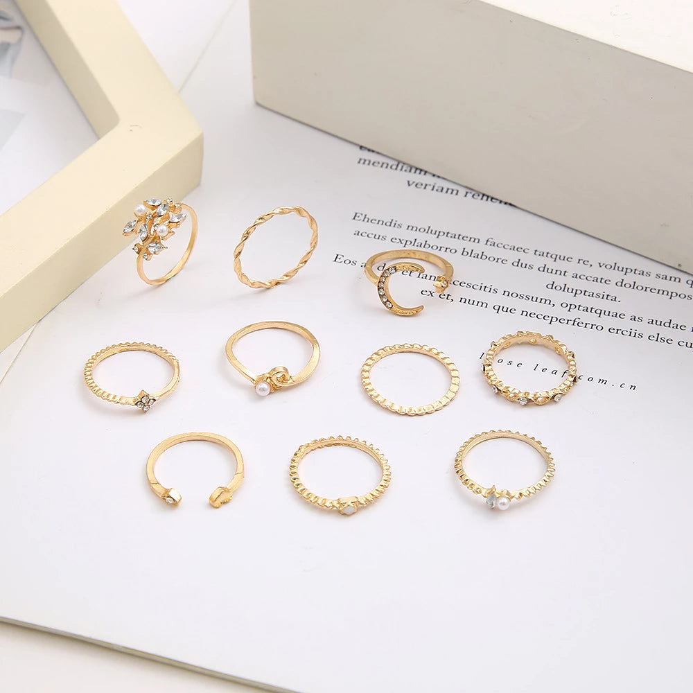 SET ANILLOS BOHO DORADOS