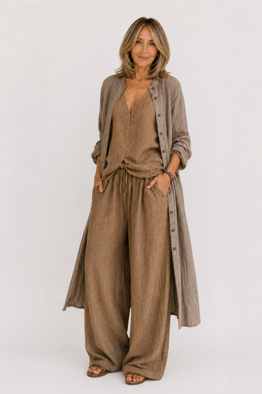 ELENA | CONJUNTO LINO BOHO 3 PIEZAS
