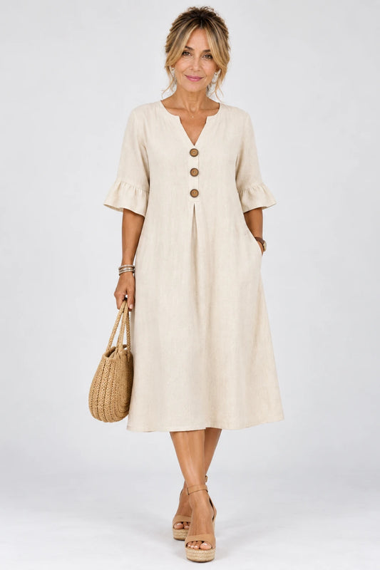 VESTIDO ELENA™ – ELEGANCIA NATURAL Y COMODIDAD