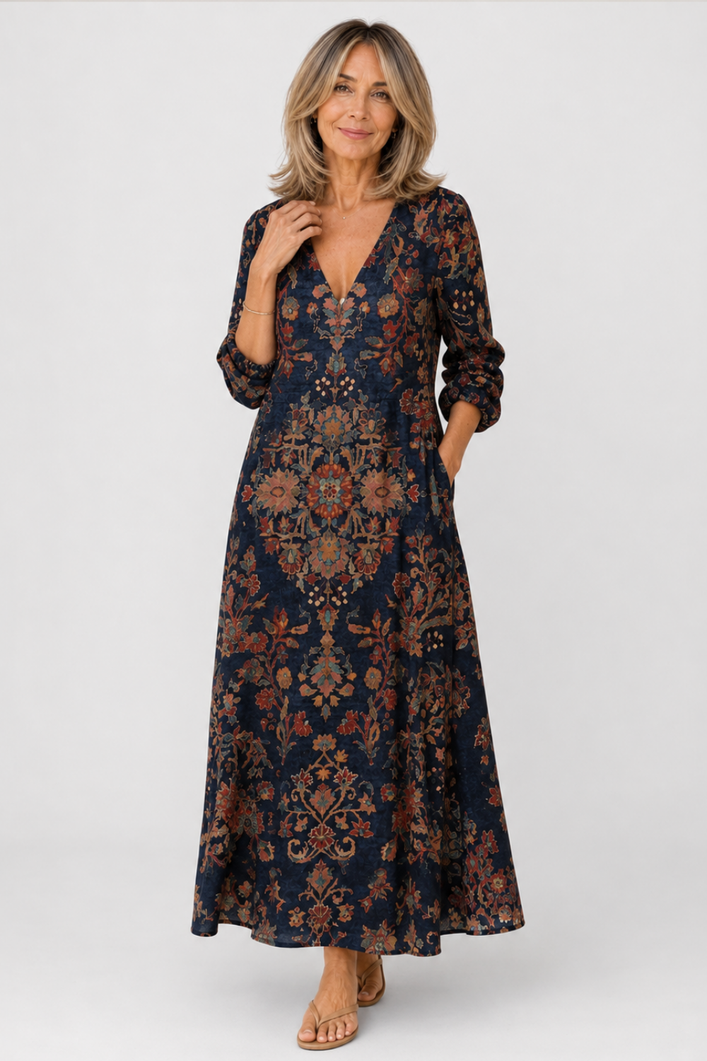 VALENTINA | VESTIDO FLORAL CON UN LOOK NATURAL Y ELEGANTE
