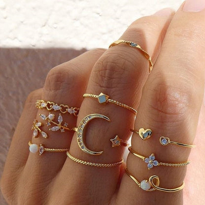 SET ANILLOS BOHO DORADOS