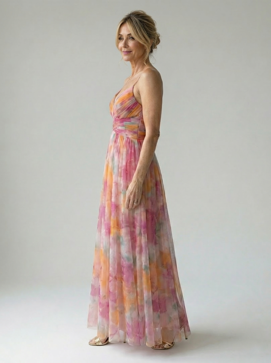 CÉLESTE | VESTIDO LARGO FLORAL CRUZADO