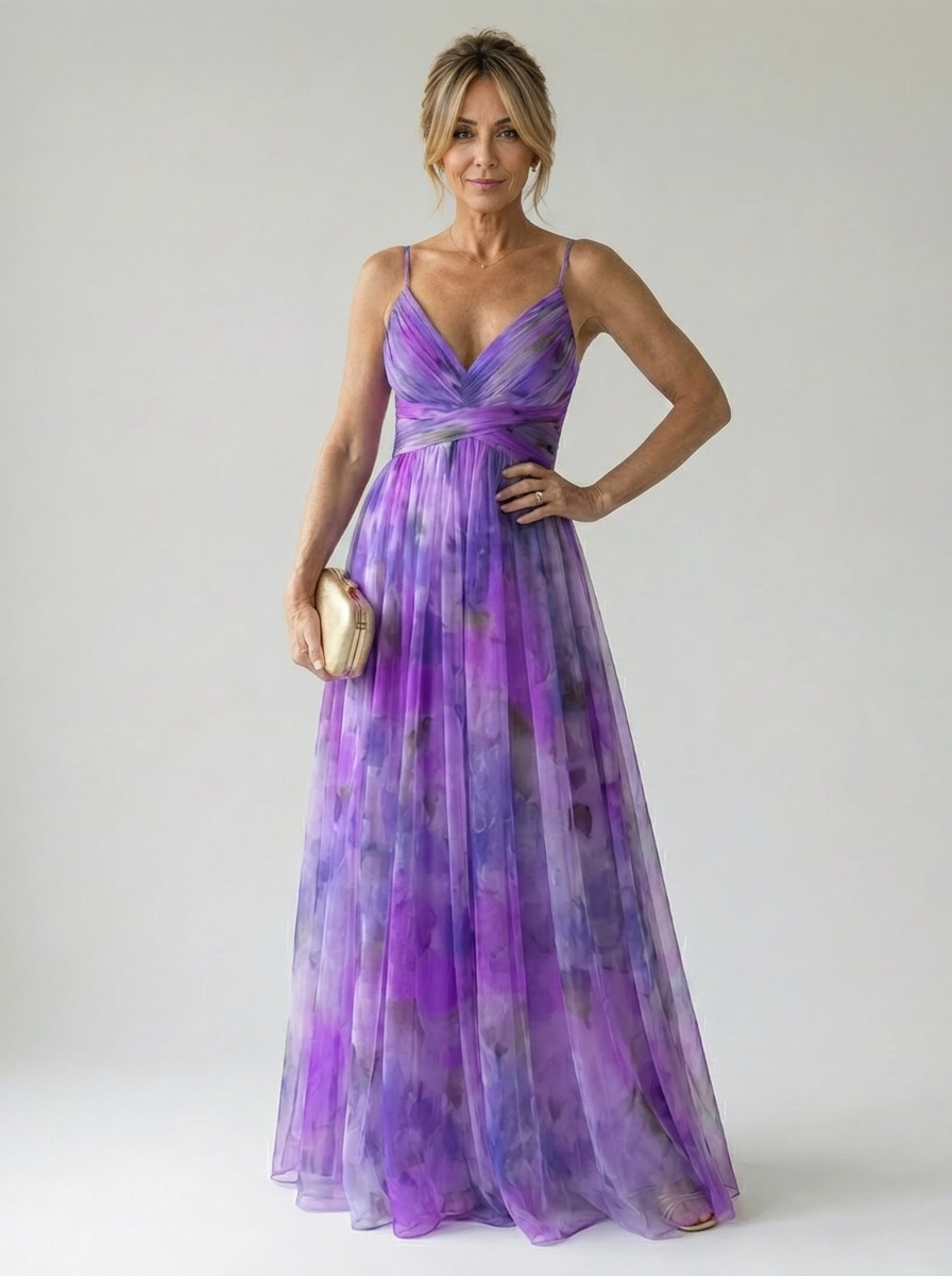 CÉLESTE | VESTIDO LARGO FLORAL CRUZADO