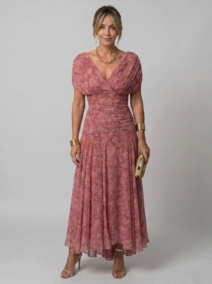 VALERIA | VESTIDO MIDI FLORAL CON HOMBROS DESCUBIERTOS
